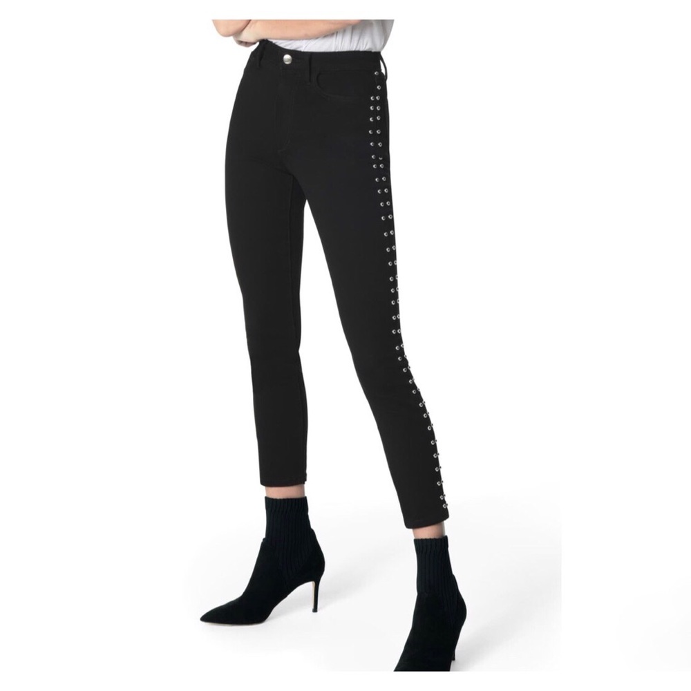 Joe’s Jeans (high rise / black studded)